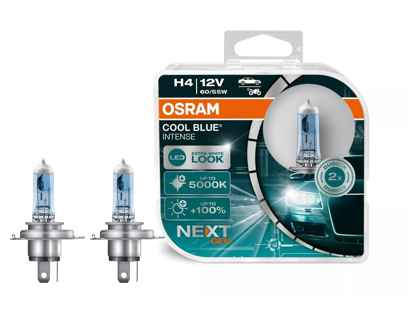 Osram Cool Blue Intense - H4 12V Bulb Set