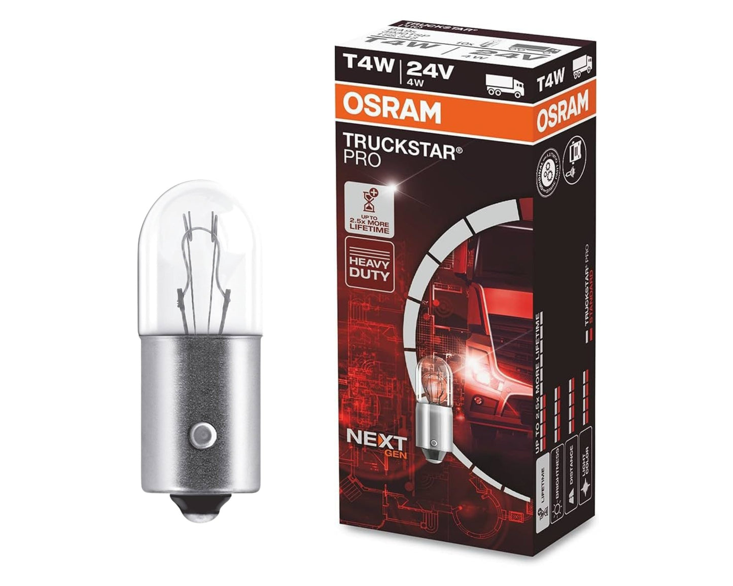 Osram Truckstar Pro T4W 24V Bulbs